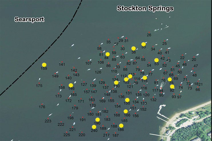 Stockton Springs Marine mooring map